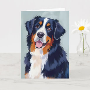 Berner Sennenhund Aquarell Haustier Karte