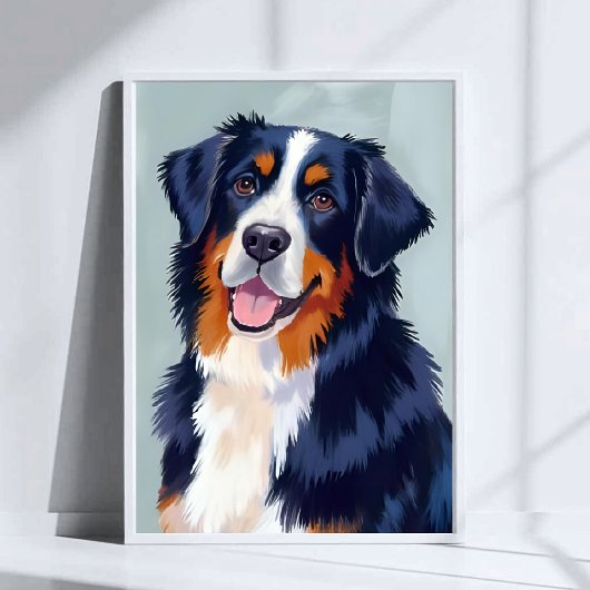 Berner Sennenhund | Aquarell-Haustier Poster