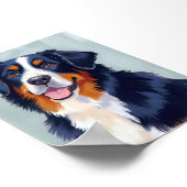 Berner Sennenhund | Aquarell-Haustier Poster (Ecke)