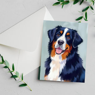 Berner Sennenhund   Aquarell-Haustierkarte