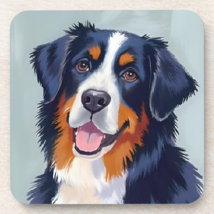Berner Sennenhund   Aquarellmalerei Getränkeuntersetzer