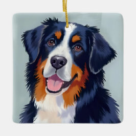 Berner Sennenhund | Aquarellmalerei Keramikornament
