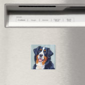 Berner Sennenhund | Aquarellmalerei Magnet (In Situ (Geschirrspüler))