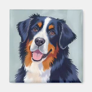 Berner Sennenhund Aquarellmalerei Magnet