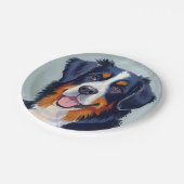 Berner Sennenhund | Aquarellmalerei Pappteller (Schrägansicht)