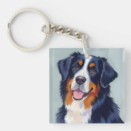 Berner Sennenhund | Aquarellmalerei Schlüsselanhänger