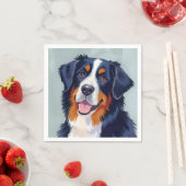 Berner Sennenhund | Aquarellmalerei Serviette (Beispiel)