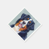 Berner Sennenhund | Aquarellmalerei Serviette (Ecke)