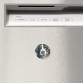 Berner Sennenhund Aquarellporträt Magnet (In Situ (Geschirrspüler))