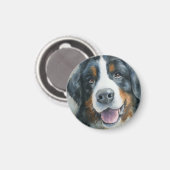 Berner Sennenhund Aquarellporträt Magnet (Vorderseite/Rückseite)