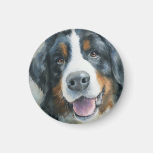 Berner Sennenhund Aquarellporträt Magnet