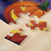 Berner Sennenhund beim Halloween-Süßigkeiten-Samme Puzzle (Seite)