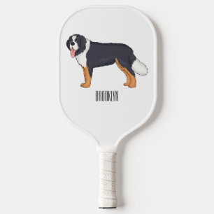 Berner Sennenhund Cartoon-Illustration Pickleball Schläger