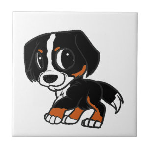 Berner Sennenhund Cartoon rost Fliese