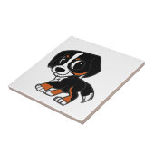 Berner Sennenhund Cartoon rost Fliese (Seite)