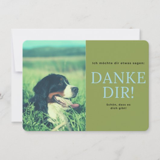 Berner Sennenhund Dankeskarte (Vorderseite)
