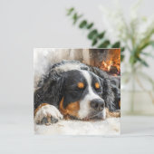 Berner Sennenhund Dankeskarte (Stehend Vorderseite)