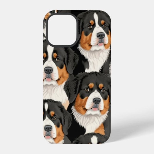 Berner Sennenhund Dekoratives Nahtloses Muster iPhone Hülle (Rückseite)