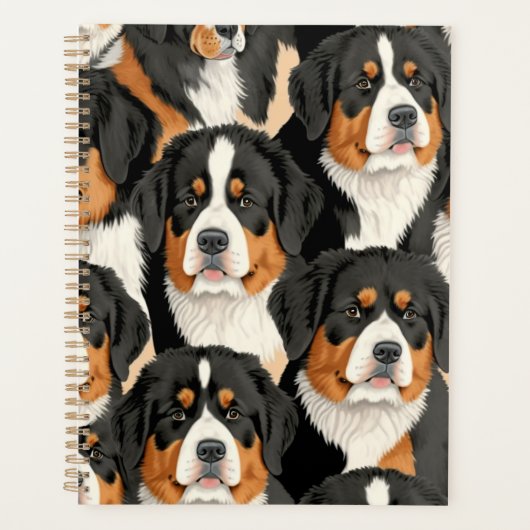 Berner Sennenhund Dekoratives Nahtloses Muster Planer (Vorderseite)