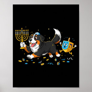 Berner Sennenhund Dreidel Menorah Chanukka Frauen Poster