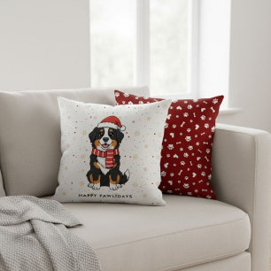 Berner Sennenhund " Frohe Pfotentage"  Kissen