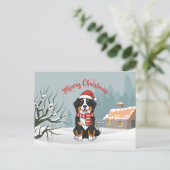 Berner Sennenhund Frohe Weihnachten Doodle  (Stehend Vorderseite)
