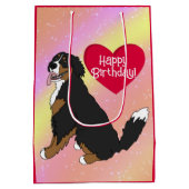 Berner Sennenhund Geburtstag Mittlere Geschenktüte (Rückseite)