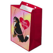 Berner Sennenhund Geburtstag Mittlere Geschenktüte (Rückseite Schrägansicht)