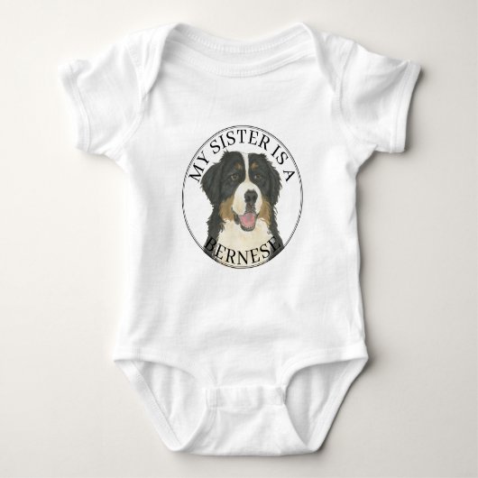Berner Sennenhund große Schwester Baby Strampler (Vorderseite)