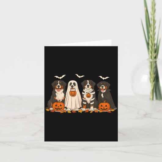 Berner Sennenhund Halloween Karte (Vorderseite)