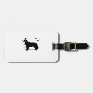 Berner Sennenhund � Halloween-Mond-Silhouette O Gepäckanhänger
