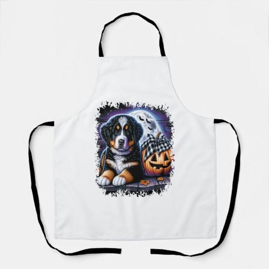 Berner Sennenhund Halloween Schürze (Vorderseite)