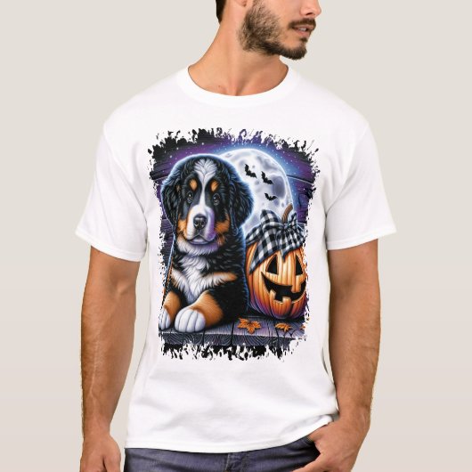 Berner Sennenhund Halloween T-Shirt (Vorderseite)
