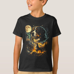 Berner Sennenhund heult Mond vintage 90er Hund T-Shirt
