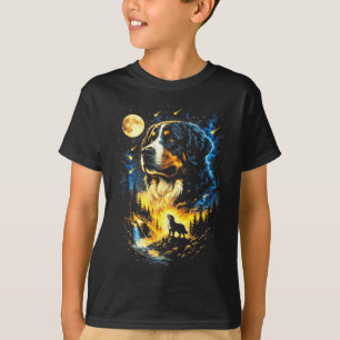 Berner Sennenhund heult zum Mond Vintage 90er T-Shirt