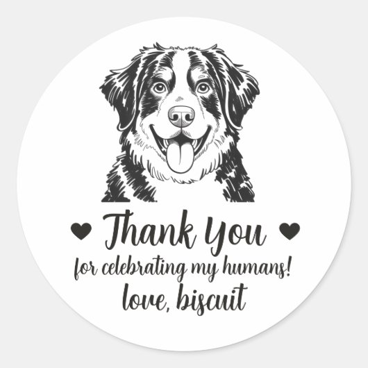 Berner Sennenhund Hochzeitsgeschenk Aufkleber (Vorderseite)