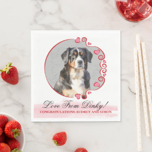 Berner Sennenhund Hochzeitsservietten Serviette