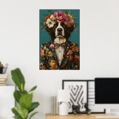 Berner Sennenhund im Anzug Poster, Berner Poster (Heimbüro)