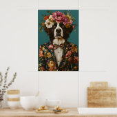 Berner Sennenhund im Anzug Poster, Berner Poster (Küche)