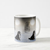 Berner Sennenhund im Schnee Kaffeetasse (VorderseiteRechts)