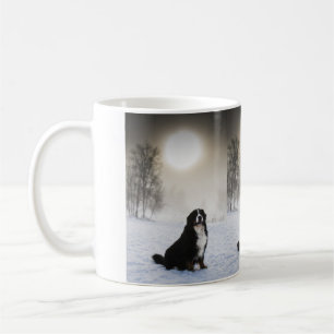 Berner Sennenhund im Schnee Kaffeetasse