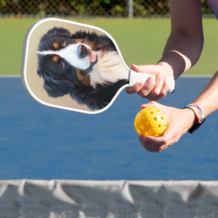 Berner Sennenhund Kunst Pickleball Schläger