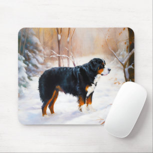 Berner Sennenhund Lass es schneien Weihnachten Mousepad