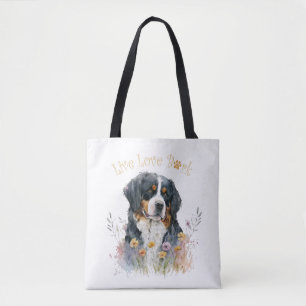 Berner Sennenhund-Mama Floral Tasche