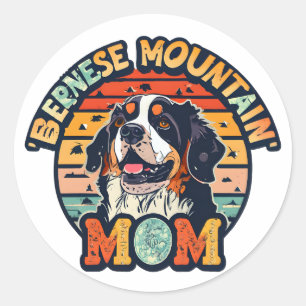 Berner Sennenhund-Mama: Wo Liebe und Stil aufeinan Runder Aufkleber