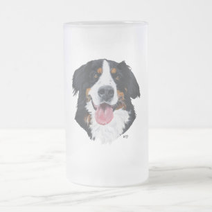 Berner Sennenhund Mattglas Bierglas