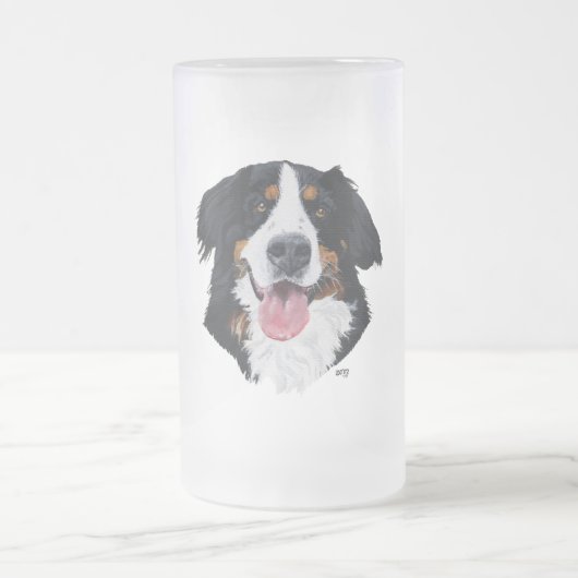Berner Sennenhund Mattglas Bierglas (Mittel)