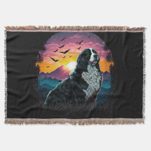 Berner Sennenhund mit Bergsonnenaufgang-Ansicht Decke