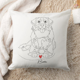 Berner Sennenhund mit Herz-Linienkunst Kissen