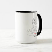 Berner Sennenhund mit Herz-Linienkunst Tasse (VorderseiteRechts)